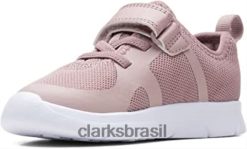 Clarks crianças ath flux garoto têxtil sapatos rosa clarks RJZRN277