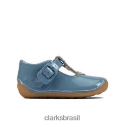 Clarks crianças azul médio ti ny f inferior fst h ajuste clarks RJZRN4604 meio azul