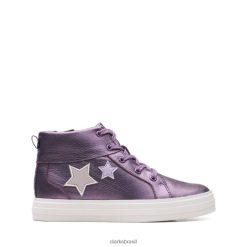 Clarks crianças berry leather clarks nova city kid berry leather RJZRN5736 couro de baga