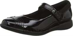 Clarks crianças black clarks girl's etch beam t ballet flat RJZRN747 preto