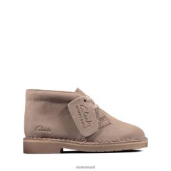 Clarks crianças bota desert 2 infantil sand suede sand suede clarks RJZRN5774 camurça de areia