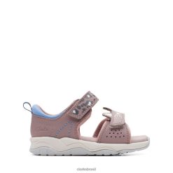 Clarks crianças c lowder print criança cinza/rosa cinza/rosa clarks RJZRN6862 cinza/rosa