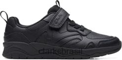 Clarks crianças c lowder sprint sapatos infantis de couro preto clarks RJZRN684