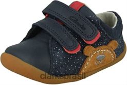 Clarks crianças camurça azul marinho clarks bebê meninos roamer bear t tênis infantil RJZRN1512 camurça azul marinho
