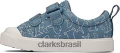 Clarks crianças cidade brilhante infantil sapatos de lona clarks RJZRN1517