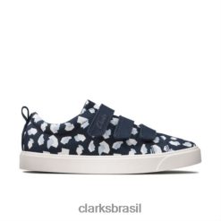 Clarks crianças city vibe inf g fit clarks estampa azul marinho RJZRN4599 impressão da marinha