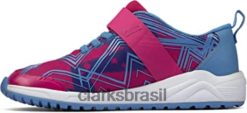 Clarks crianças clarks aeon pace tênis infantil rosa RJZRN1618