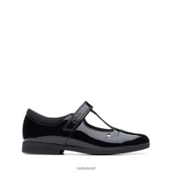 Clarks crianças Clarks Black Patent Magic Step lo Patente Negra Mais Velha RJZRN5809 patente preta