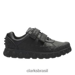 Clarks crianças Clarks Black Tyrex Ride Inf E Fit RJZRN4897 preto