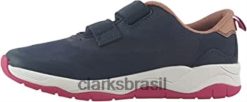 Clarks crianças Clarks C Lowder Race O Navy tênis sintético para meninas RJZRN122