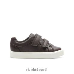 Clarks crianças Clarks City Oasis Lo FST F Fit Couro Marrom RJZRN4830 Couro Marrom