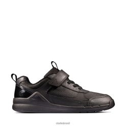 Clarks crianças Clarks Couro Preto Orbit Sprint Youth Couro Preto RJZRN5961 couro preto
