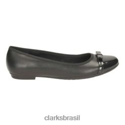 Clarks crianças Clarks de couro preto tizz fizz jnr-f fit RJZRN4651 couro preto