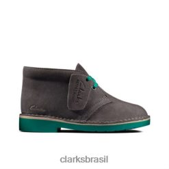 Clarks crianças Clarks Desert Boot2 JNR G Fit Cinza Escuro RJZRN4795 cinza escuro