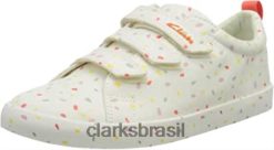 Clarks crianças Clarks Foxing Print K Tênis cano baixo para meninas RJZRN418