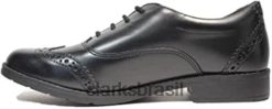 Clarks crianças Clarks preto aubrie tap juventude couro preto meninas sapatos escolares brogue RJZRN41 preto