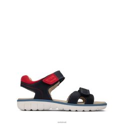 Clarks crianças Clarks Roam Surf Camiseta De Couro Azul Marinho RJZRN3834 couro marinho