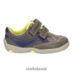 Clarks crianças clarks ru cove fst g fit couro cinza RJZRN4842 couro cinza