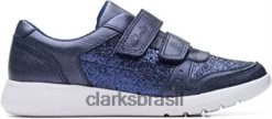 Clarks crianças clarks scape espírito criança sapatos de couro azul RJZRN2121