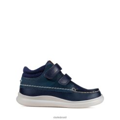 Clarks crianças couro marinho clarks crista tuktu criança couro marinho RJZRN5928 couro marinho