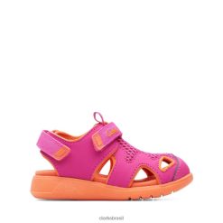 Clarks crianças ezera sea camiseta rosa clarks rosa RJZRN6855 rosa