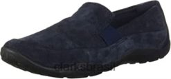 Clarks crianças haley park loafer flat clarks feminino em camurça azul marinho RJZRN2260 camurça azul marinho