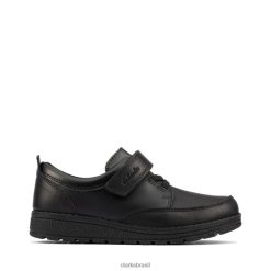 Clarks crianças mendip tor garoto couro preto clarks couro preto RJZRN5973 couro preto