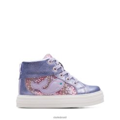 Clarks crianças nova cidade criança couro lilás clarks couro lilás RJZRN5725 couro lilás