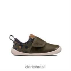 Clarks crianças olive camo roamer esporte fst f fit clarks RJZRN4828 camuflagem verde-oliva