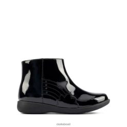 Clarks crianças patente preta clarks etch g low criança patente preta RJZRN5787 patente preta