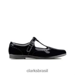 Clarks crianças preto patente clarks scala busca inf h fit RJZRN4664 patente preta