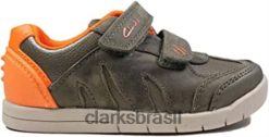 Clarks crianças rex play criança cáqui verde couro infantil rip tape clarks sapatos RJZRN61
