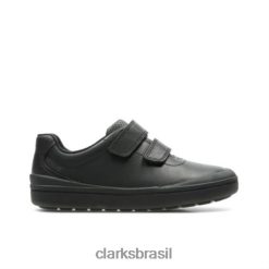 Clarks crianças rock play inf e fit clarks couro preto RJZRN4909 couro preto