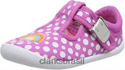Clarks crianças rosa choque bebê meninas roamer sun t tênis cano baixo infantil clarks RJZRN1308 Rosa quente
