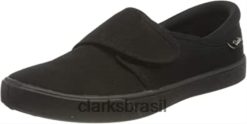 Clarks crianças sapatos pretos para meninos, uniforme escolar hopper run, clarks RJZRN508 preto