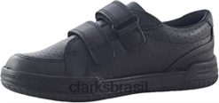 Clarks crianças tênis clarks boy's fawn strap k preto RJZRN202 preto