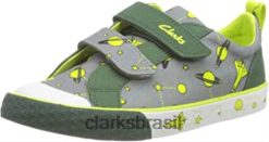Clarks crianças tênis clarks grey interest unissex infantil foxing lo k RJZRN553 interesse cinza