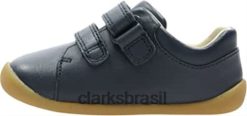 Clarks crianças tênis clarks menino roamer craft t de couro azul marinho RJZRN1299 couro marinho