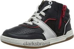 Clarks crianças tênis fawn peak t masculino clarks navig couro RJZRN831 couro de navegação