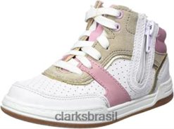 Clarks crianças tênis feminino fawn peak t clarks couro rosa RJZRN661 couro rosa