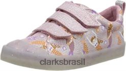 Clarks crianças tênis foxing print k clarks feminino cano baixo RJZRN1869