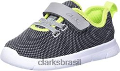 Clarks crianças tênis masculino ath weave t clarks cinza combi RJZRN2365 combinação cinza