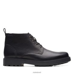 Clarks homens acelga couro preto médio clarks couro preto RJZRN5661 couro preto