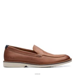 Clarks homens atticuslt borda bronzeado escuro lea clarks RJZRN3734 lea bronzeado escuro
