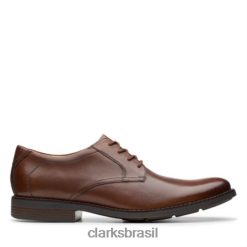 Clarks homens becken rendas couro marrom escuro clarks RJZRN4534 couro castanho escuro