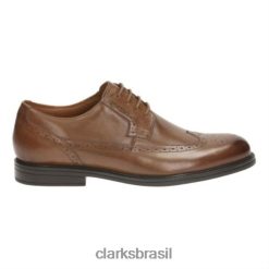 Clarks homens beckfield limite couro marrom clarks RJZRN4462 couro bronzeado