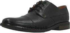 Clarks homens boné becken masculino preto clarks RJZRN2641 couro preto