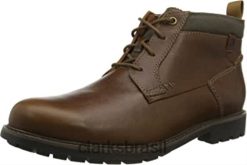 Clarks homens Bota Bowzer Masculina Lea Clarks Tan Escuro RJZRN2155 lea bronzeado escuro