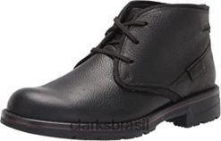 Clarks homens bota chukka impermeável morris peak masculina clarks couro preto caído RJZRN1855