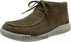 Clarks homens bota chukka masculina driftway top clarks olive suede RJZRN1693 camurça verde-oliva